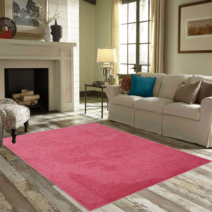 Latitude Run® Ambiant Solid Color Indoor Area Rug Pink Wayfair